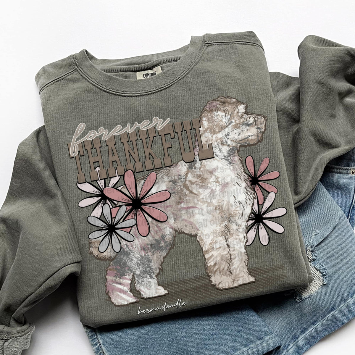 Forever Thankful bernadoodle (TTD) DTF transfer