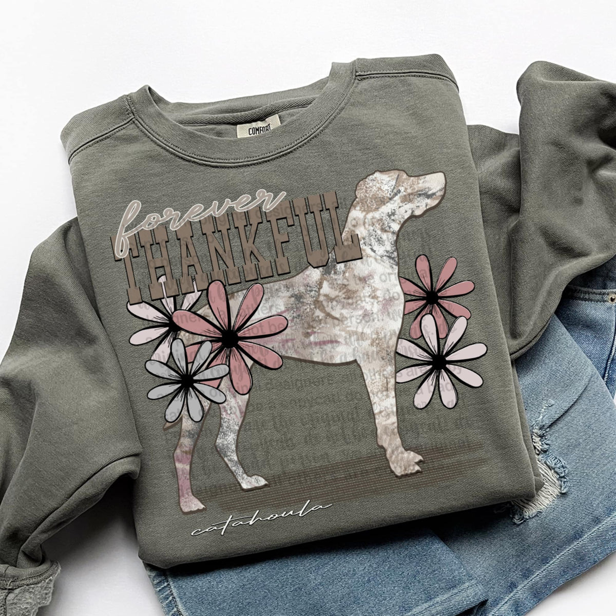 Forever Thankful catahoula (TTD) DTF transfer