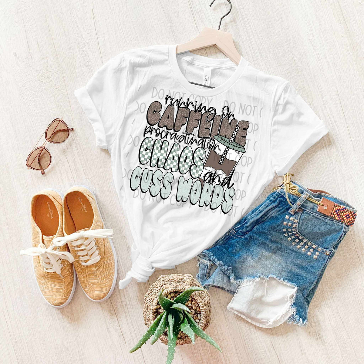 Running on caffeine procrastination chaos and cuss words (SWD) 29981 DTF transfer