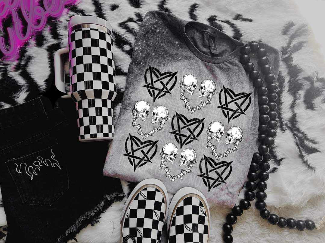 Heart and skellie collage (LYTTLE) 29999 DTF transfer
