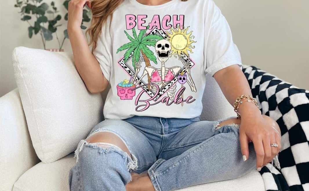 Beach babe diamond with beach skellie (CSTAGE) 31007 DTF transfer