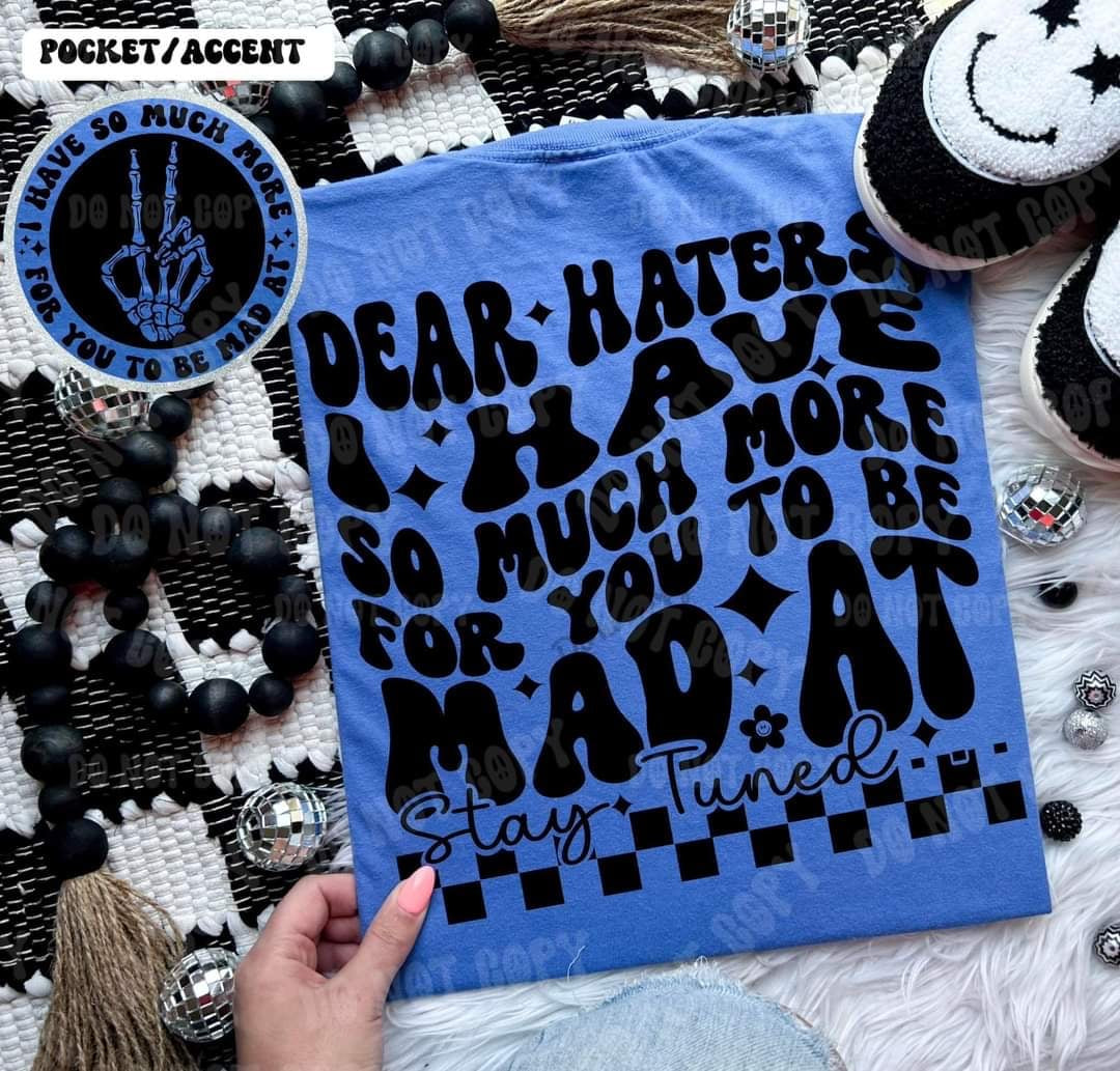 Dear haters I have so much more to be mad about stay tuned BACK (HW) 31115 DTF transfer