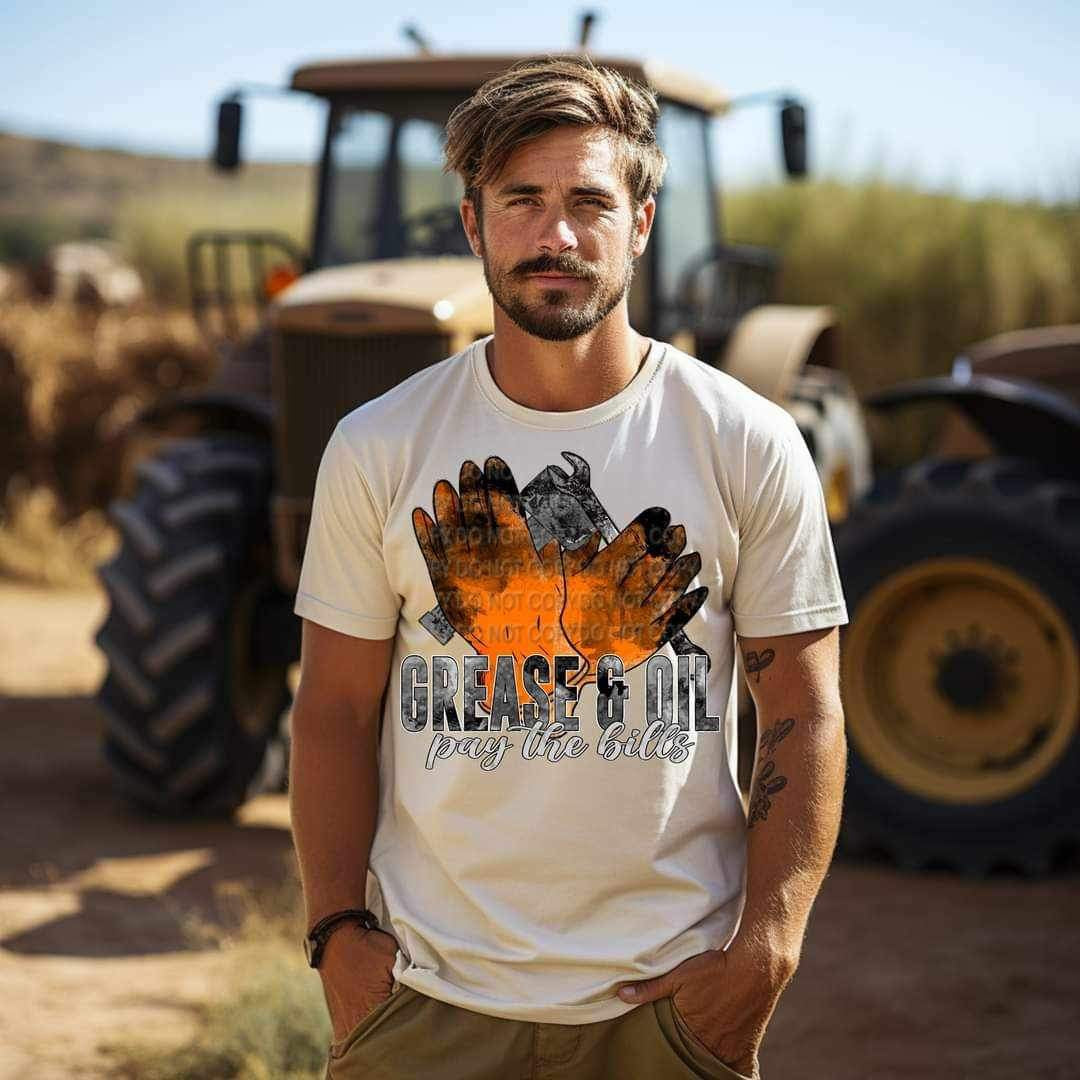 Grease and oil pay the bills 20622 DTF transfer