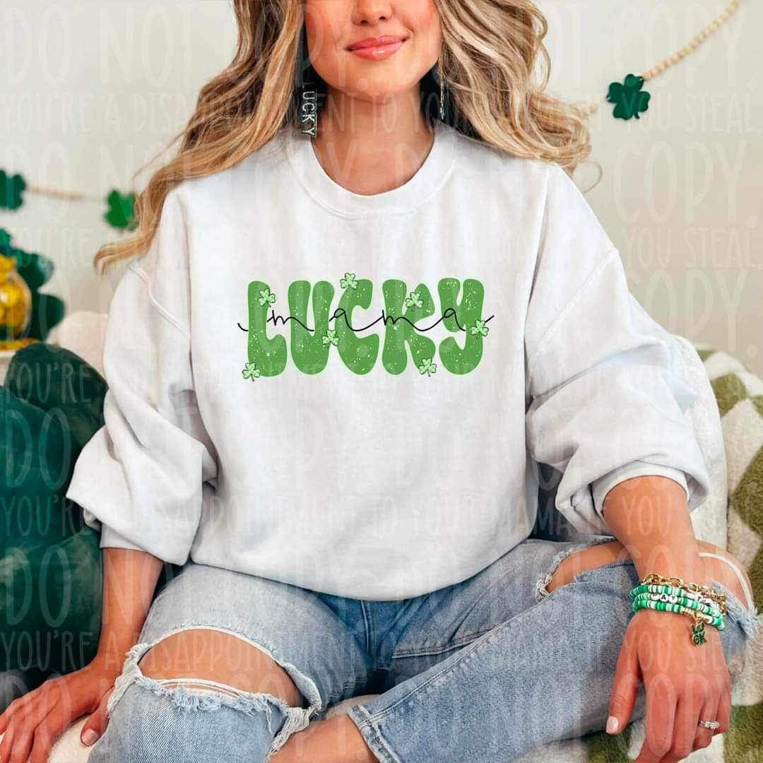 Lucky mama with clovers  20609 DTF transfer