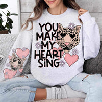 You make my heart sing hearts and leopard FRONT 20602 DTF transfer