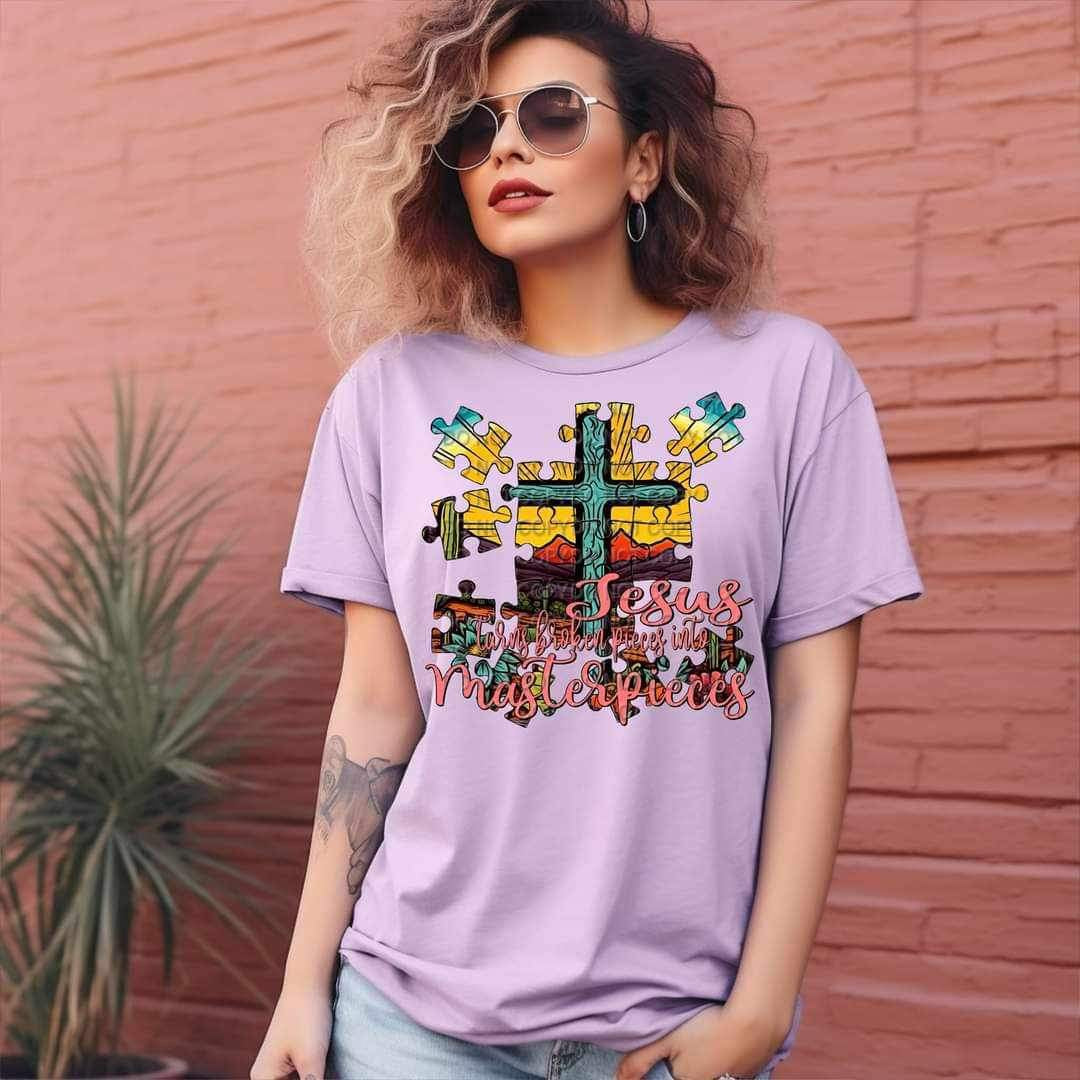 Jesus turns broken pieces into masterpieces (CCC) 20749 DTF transfer