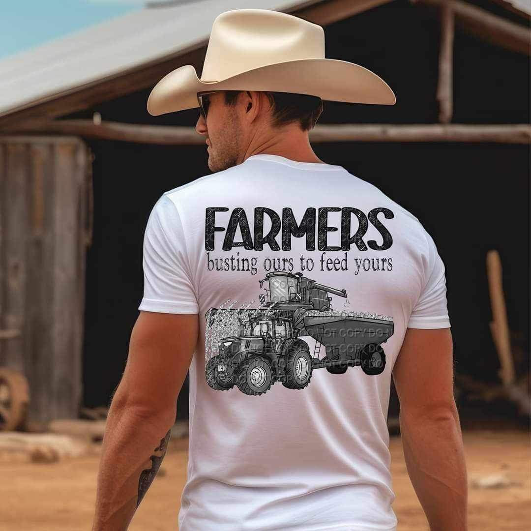 Farmers busting ours to feed yours tractor (CCC) 20745 DTF transfer