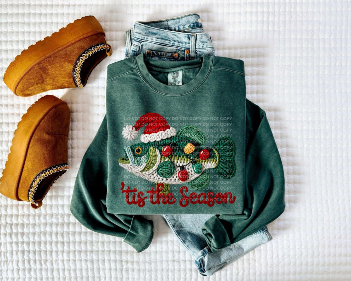 Tis the Season faux yarn fish (SCG) DTF Transfer