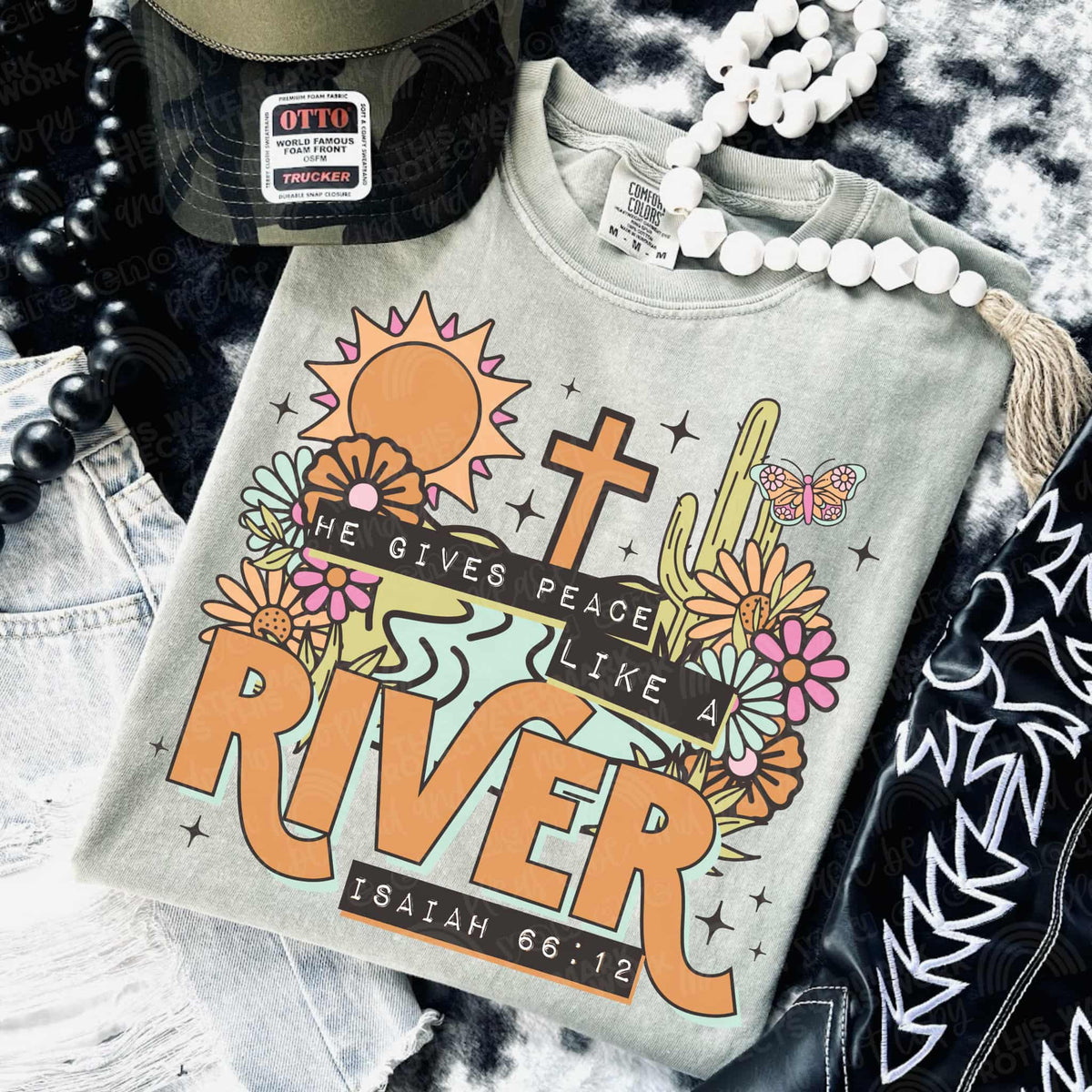 He Gives peace like a river (oh honey) DTF transfer