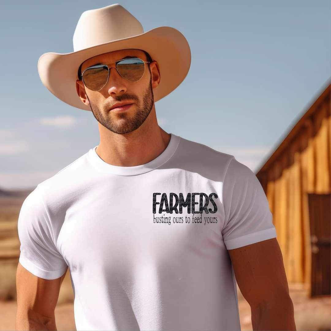 Farmers busting ours to feed yours (CCC) 20737 DTF transfer