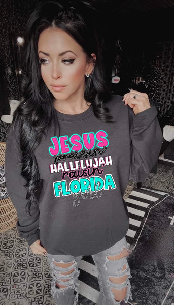 Jesus praisin hallelujah raising Florida girl (DD) 31252 DTF transfer