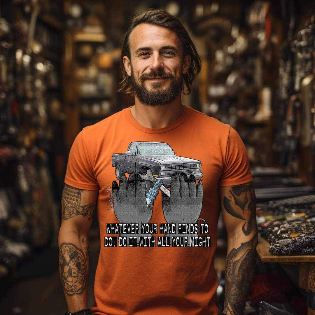 Whatever your hands find to do grey truck (CCC) 20694 DTF transfers