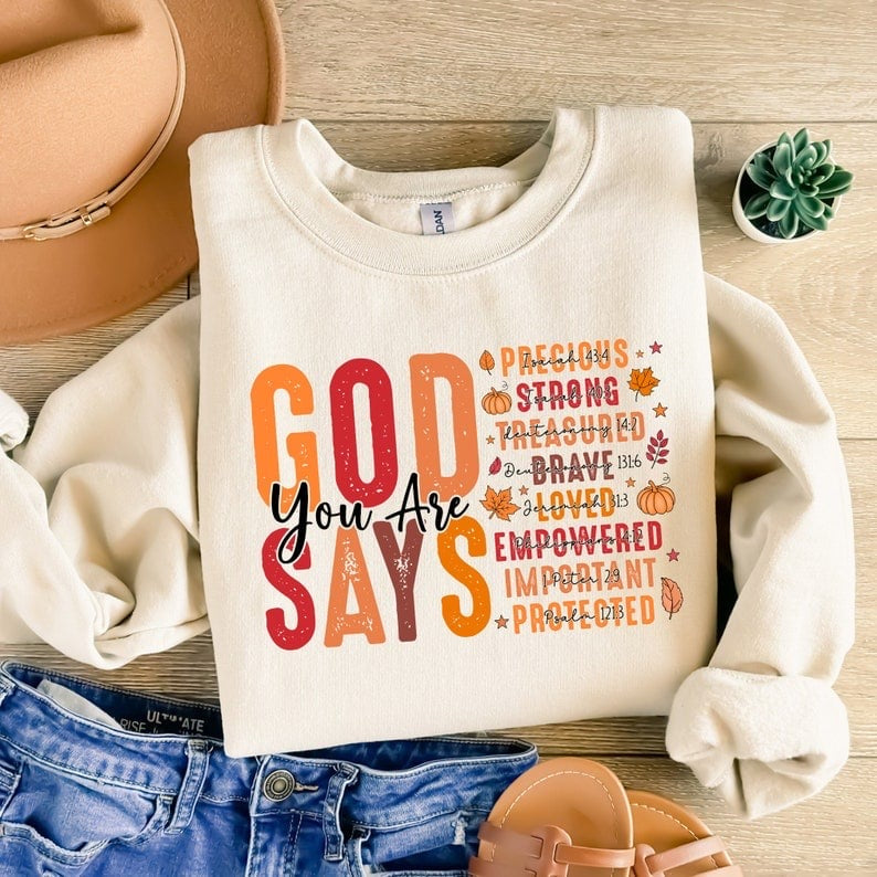 God says you are fall 41887 DTF transfer