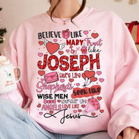 Believe like mary trust like joseph valentine items 20670 DTF transfer