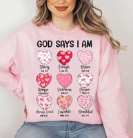 God says i am candy hearts 20664 DTF transfer