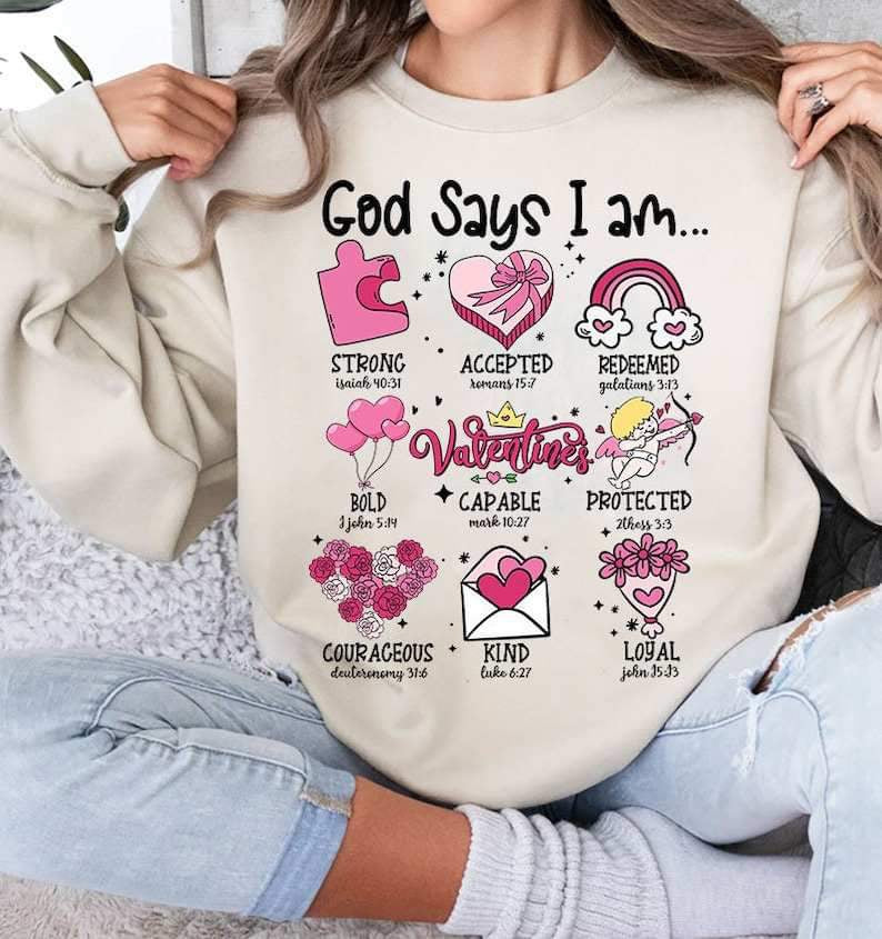 God says i am valentine items 20661 DTF transfer