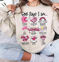 God says i am valentine items 20661 DTF transfer