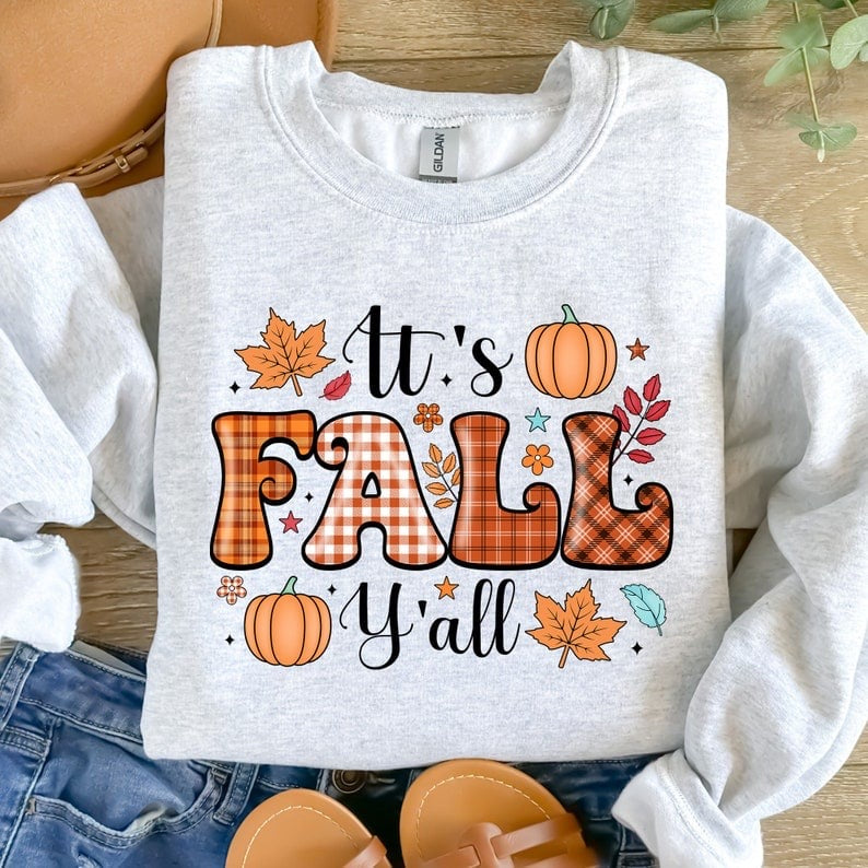 It’s fall y’all fall patterned 41890 DTF transfer