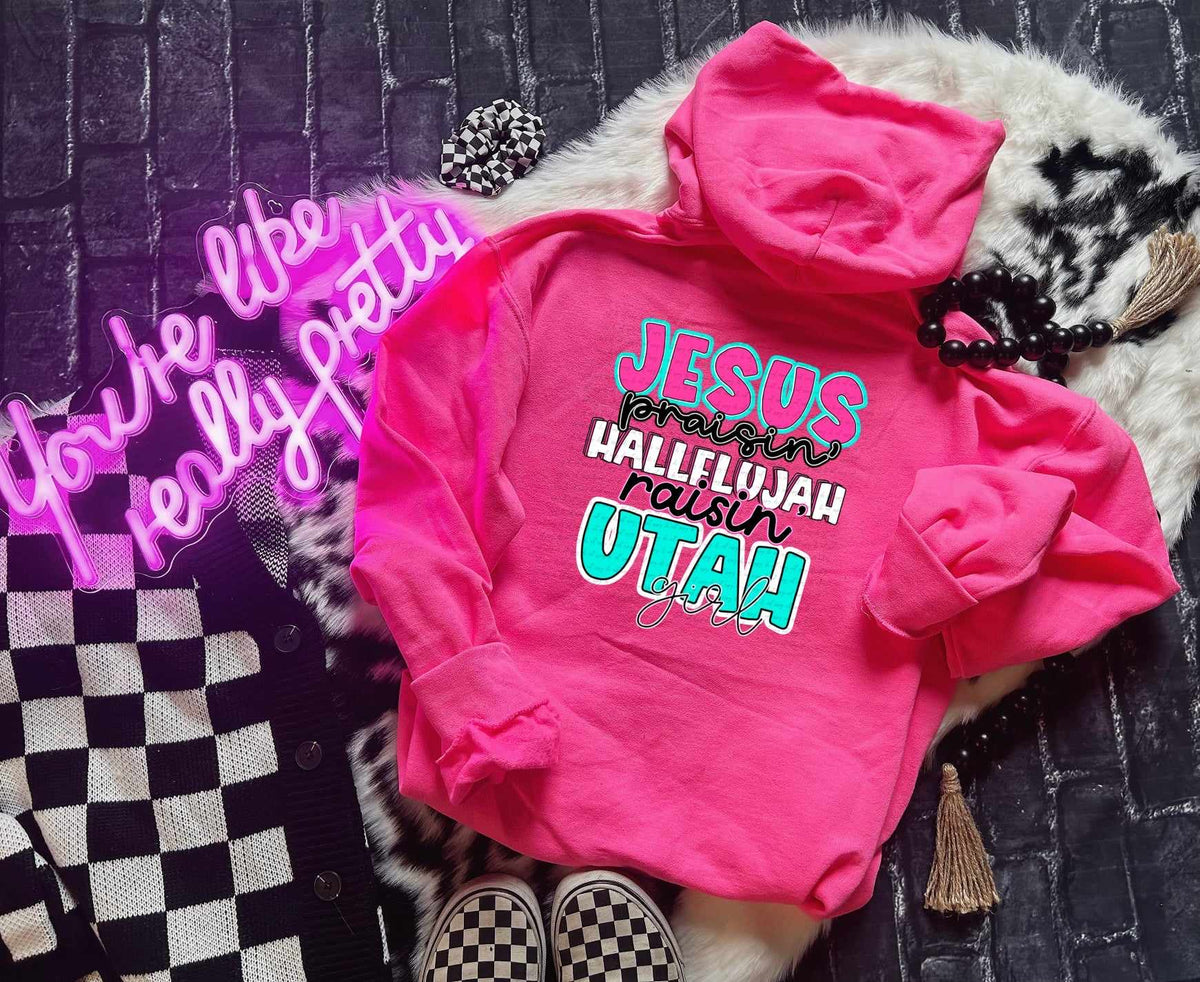 Jesus praisin hallelujah raising Utah girl 31209 DTF transfer