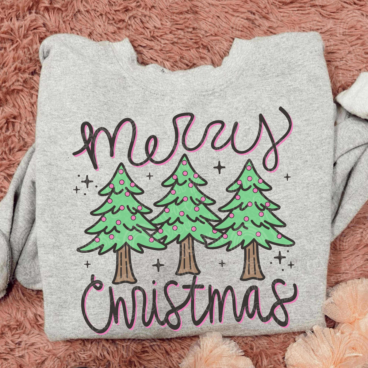 Merry Christmas three trees (EXCLUSIVE) DTF transfer