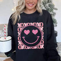 Xoxo stacked with smiley pink 20645 DTF transfer