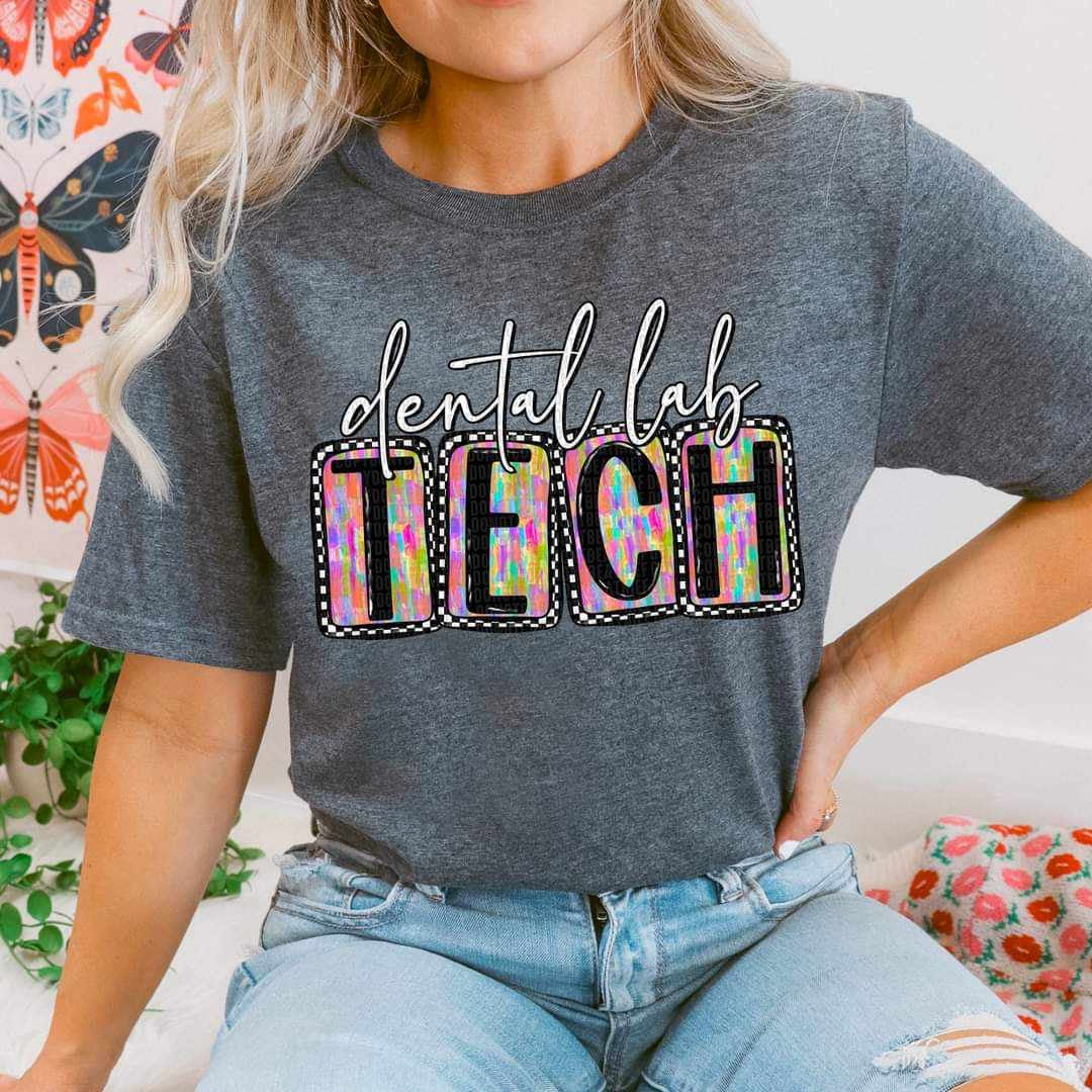 Dental lab tech block letters 31259 DTF transfer