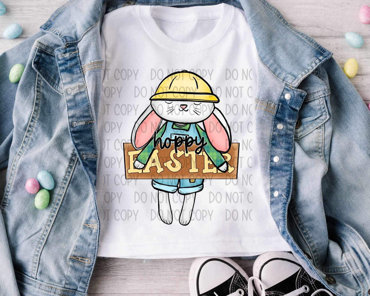 Hoppy easter (bunny with yellow hat) 20752 DTF transfer