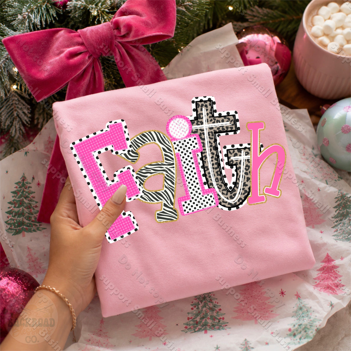 Faith pink and black patterns DTF Transfer