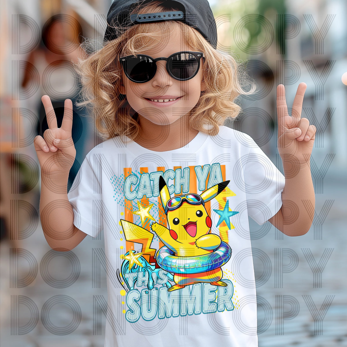 Catch ya this summer BLUE words pika (Renewed) DTF transfer