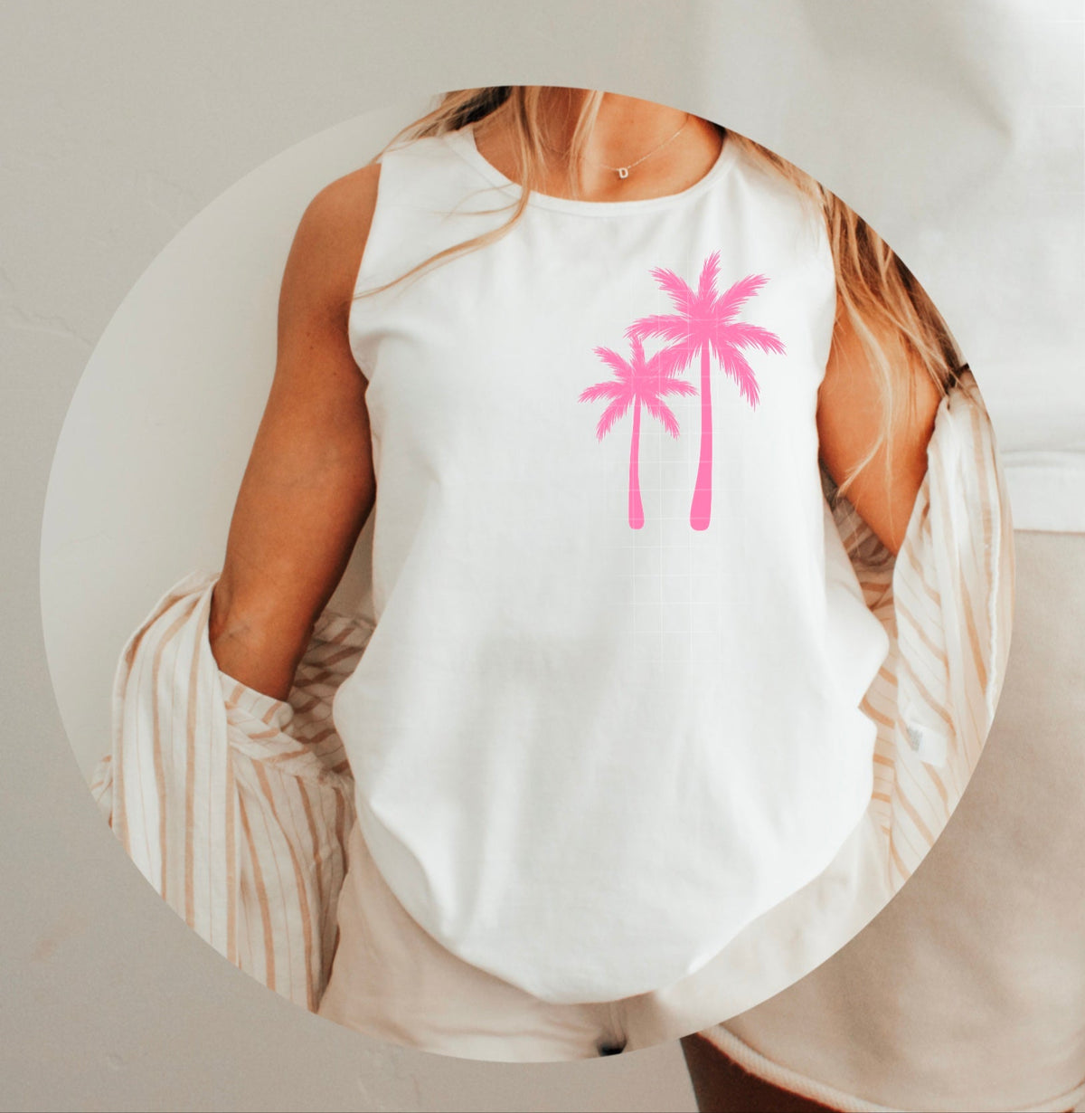 Palm Trees POCKET PINK (CSC) 102514 DTF transfer