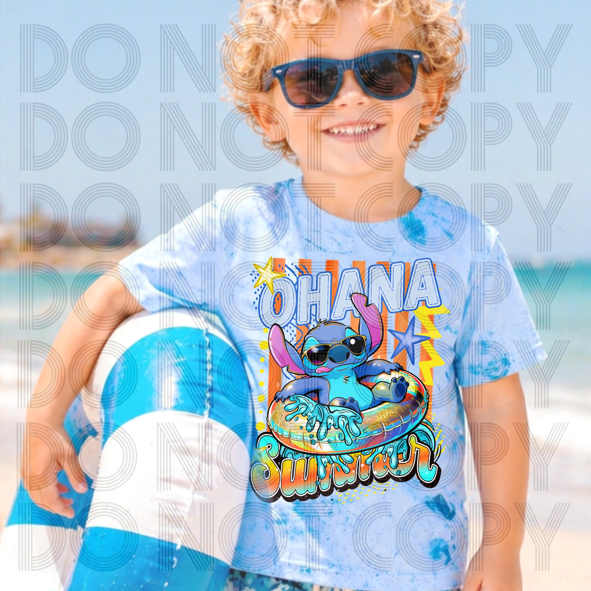 Ohana summer BLUE words (Renewed) DTF transfer