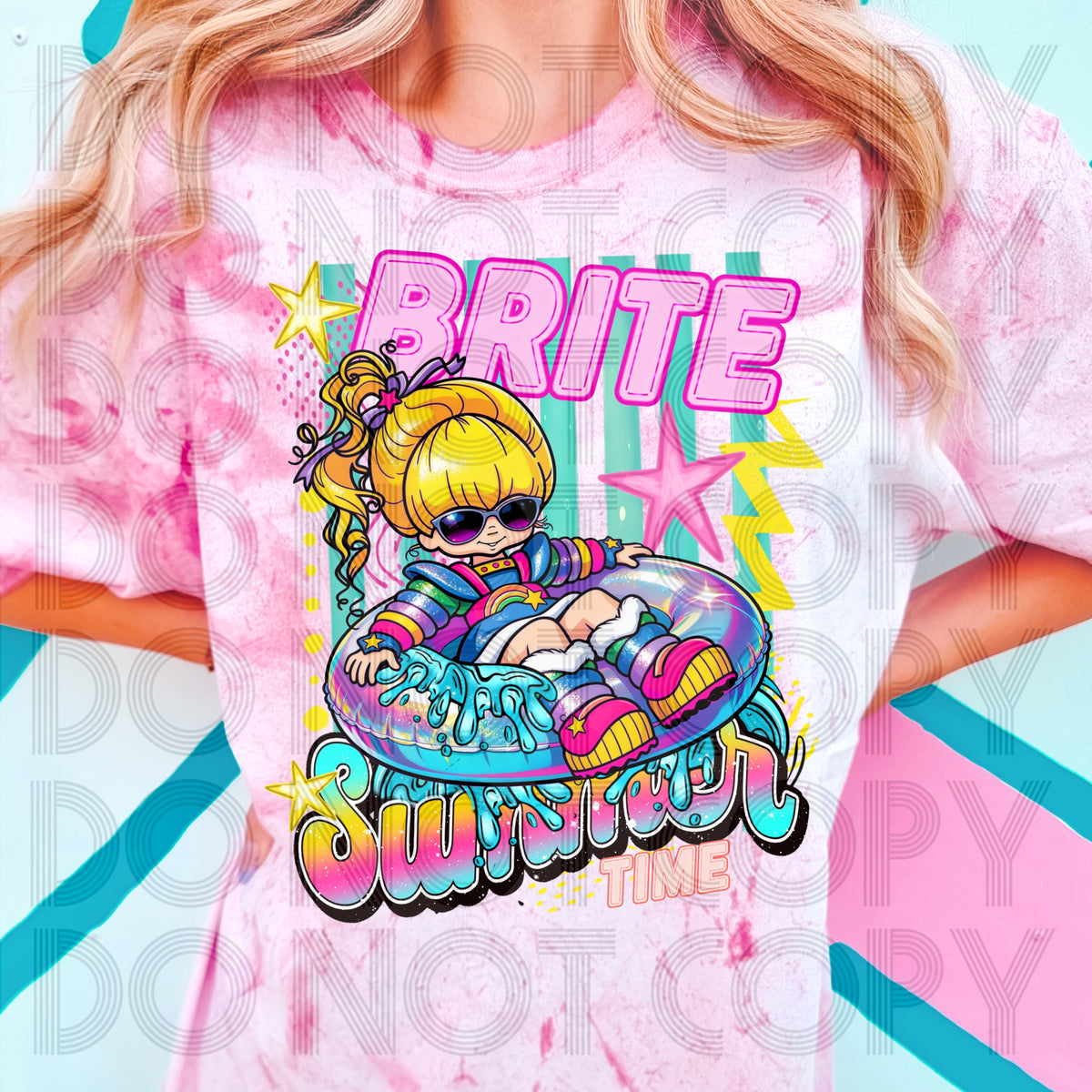 Brite summer PINK words (Renewed) DTF transfer