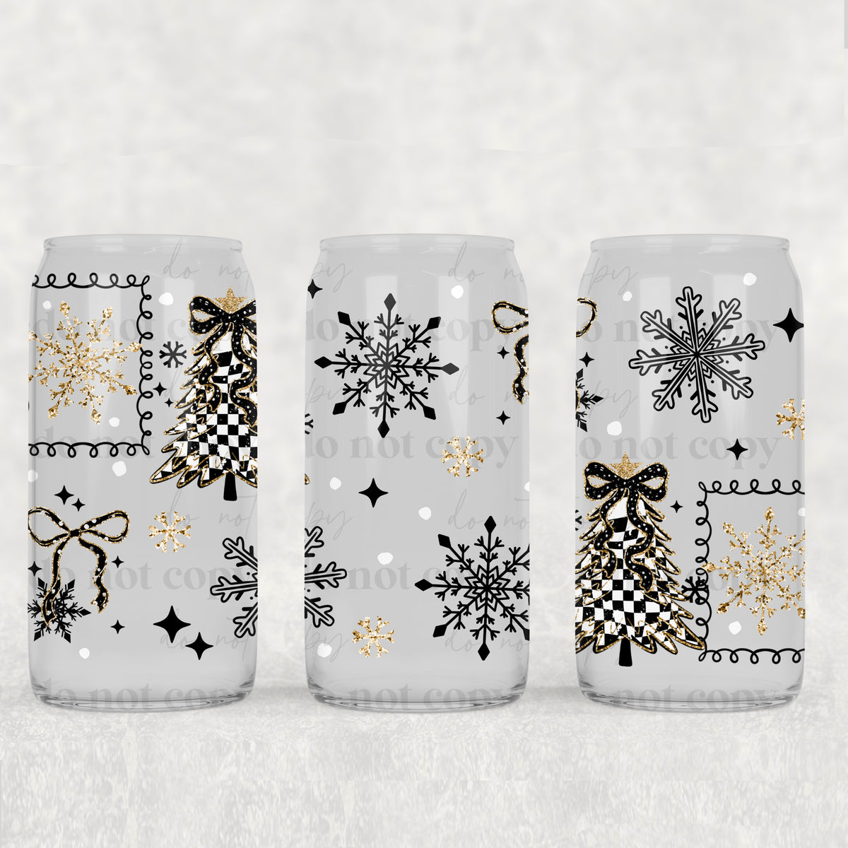 0054 checkered trees (CSC) UV DTF WRAP