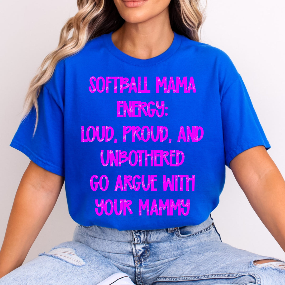 Softball Mama Energy Argue with your mammy Purple (VIRGO) DTF transfer