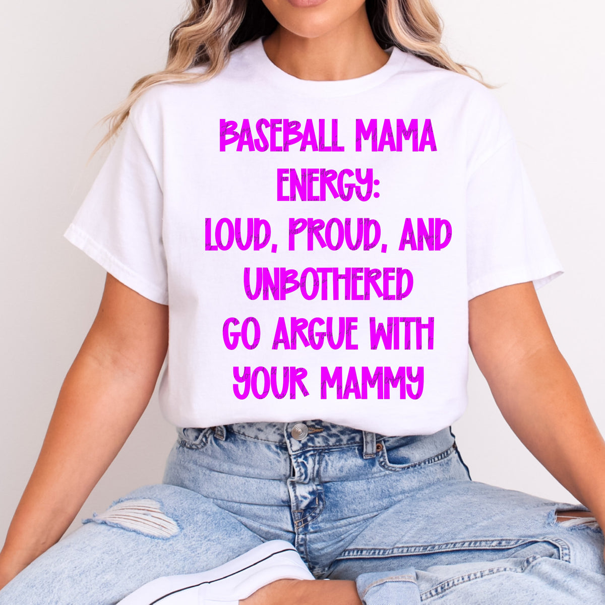 Baseball Mama Energy Argue with your mammy Purple (VIRGO) DTF transfer