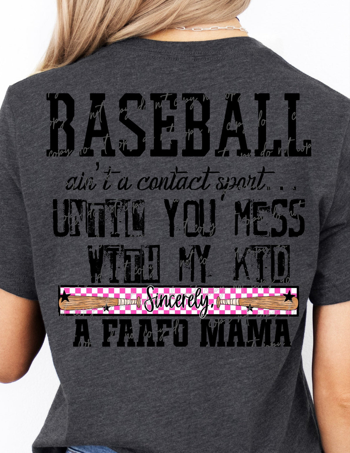 Baseball ain't a contact sport until you mess with my kid Sincerely a FAAFO Mama BACK PRINT (VIRGO) DTF transfer