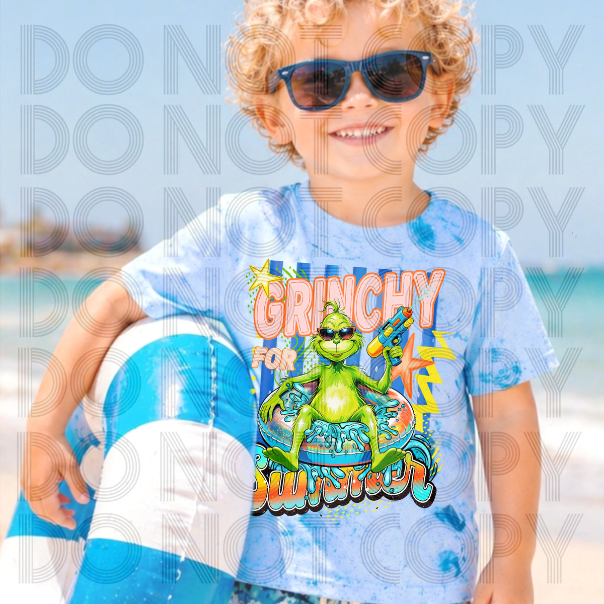 Green guy for summer ORANGE words (Renewed) DTF transfer
