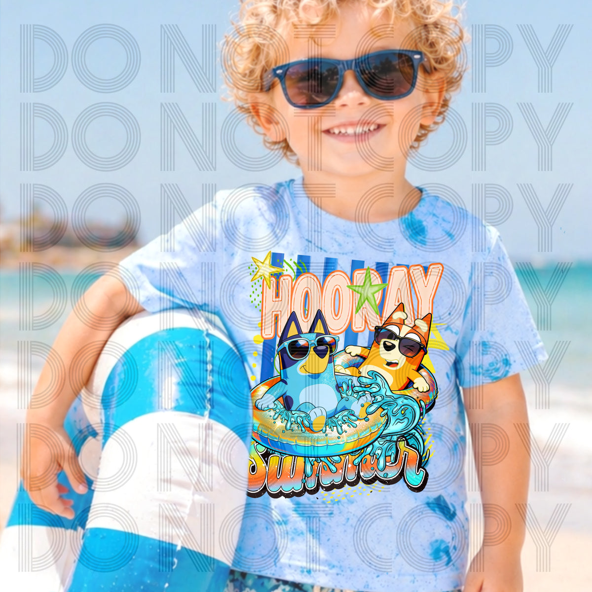 Hooray for summer ORANGE words dog (Renewed) DTF transfer