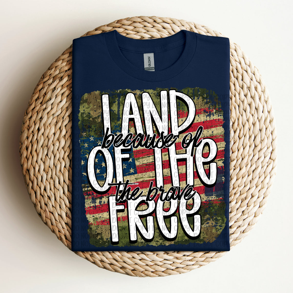 Land of the free camo flag background (VP) DTF Transfer