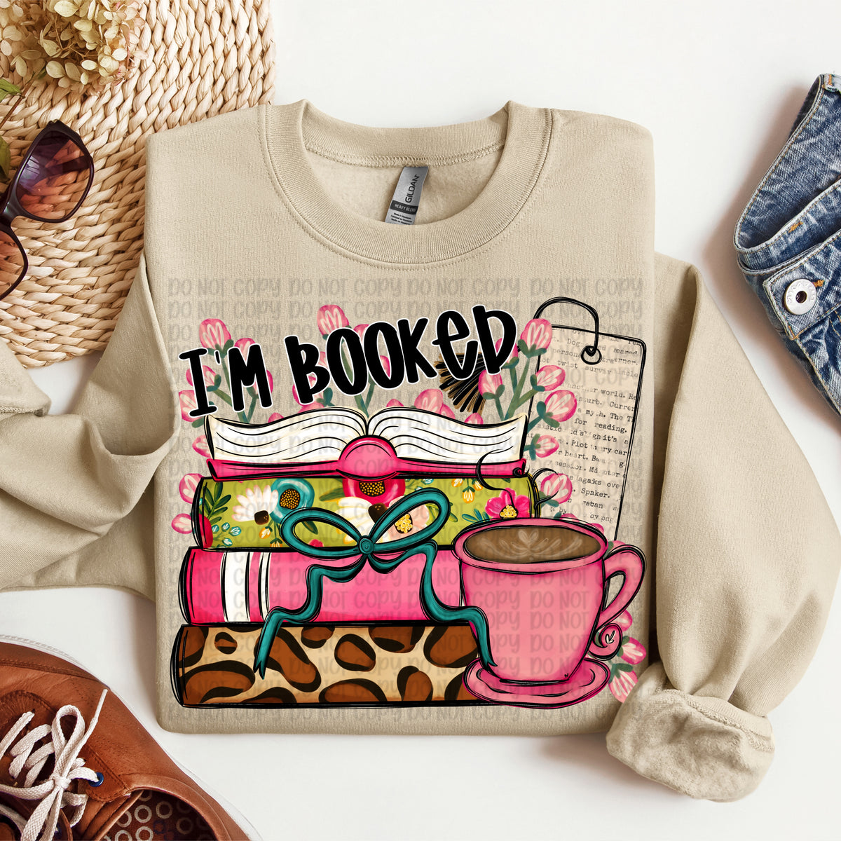 I'm booked stacked leopard book (VP) DTF Transfer