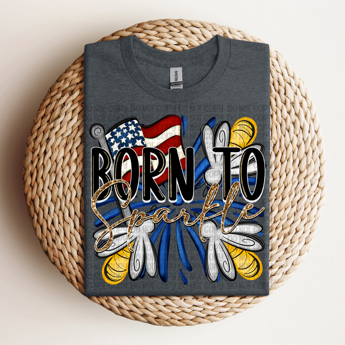 Born to sparkle faux glitter (VP) DTF