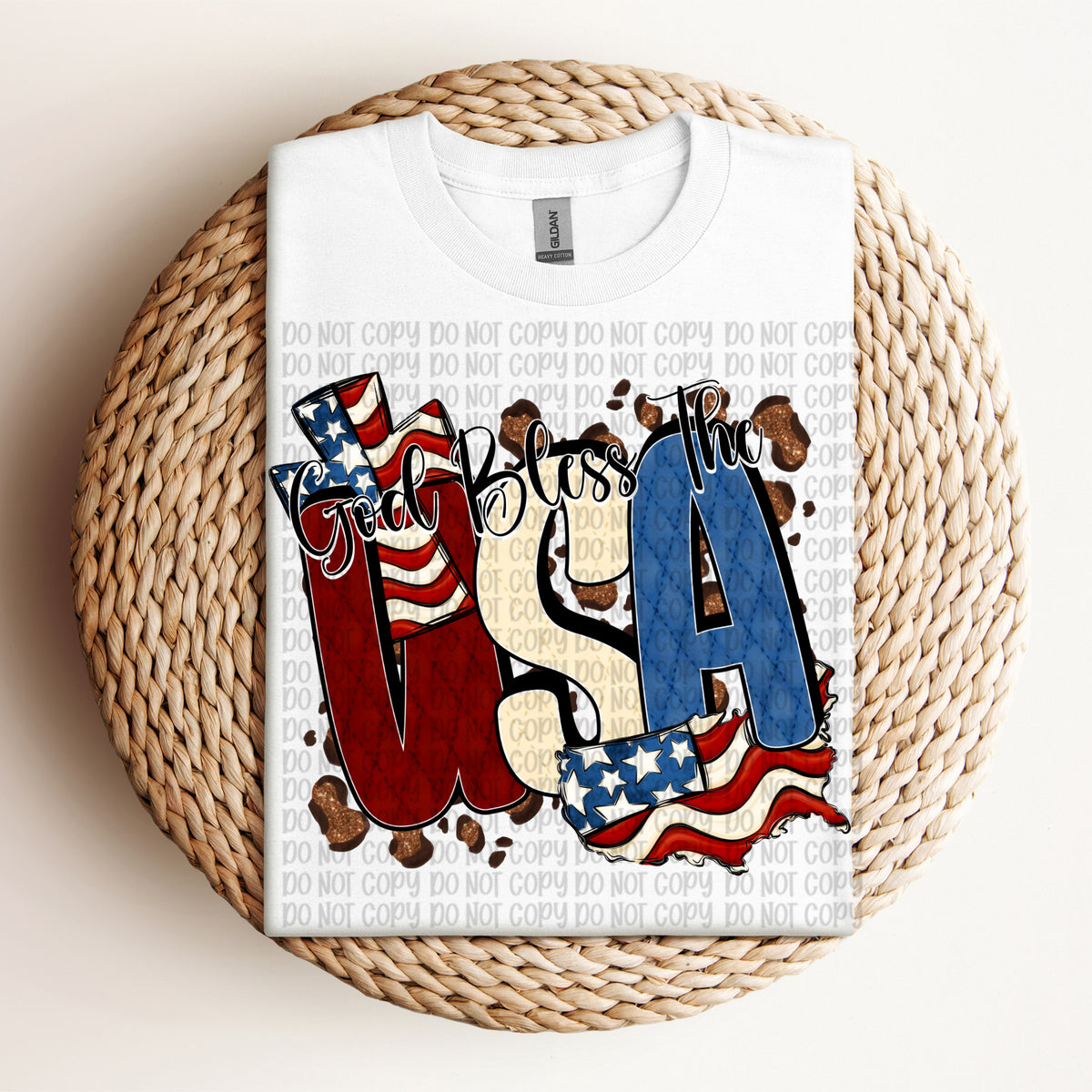 God bless the USA leopard print (VP) DTF
