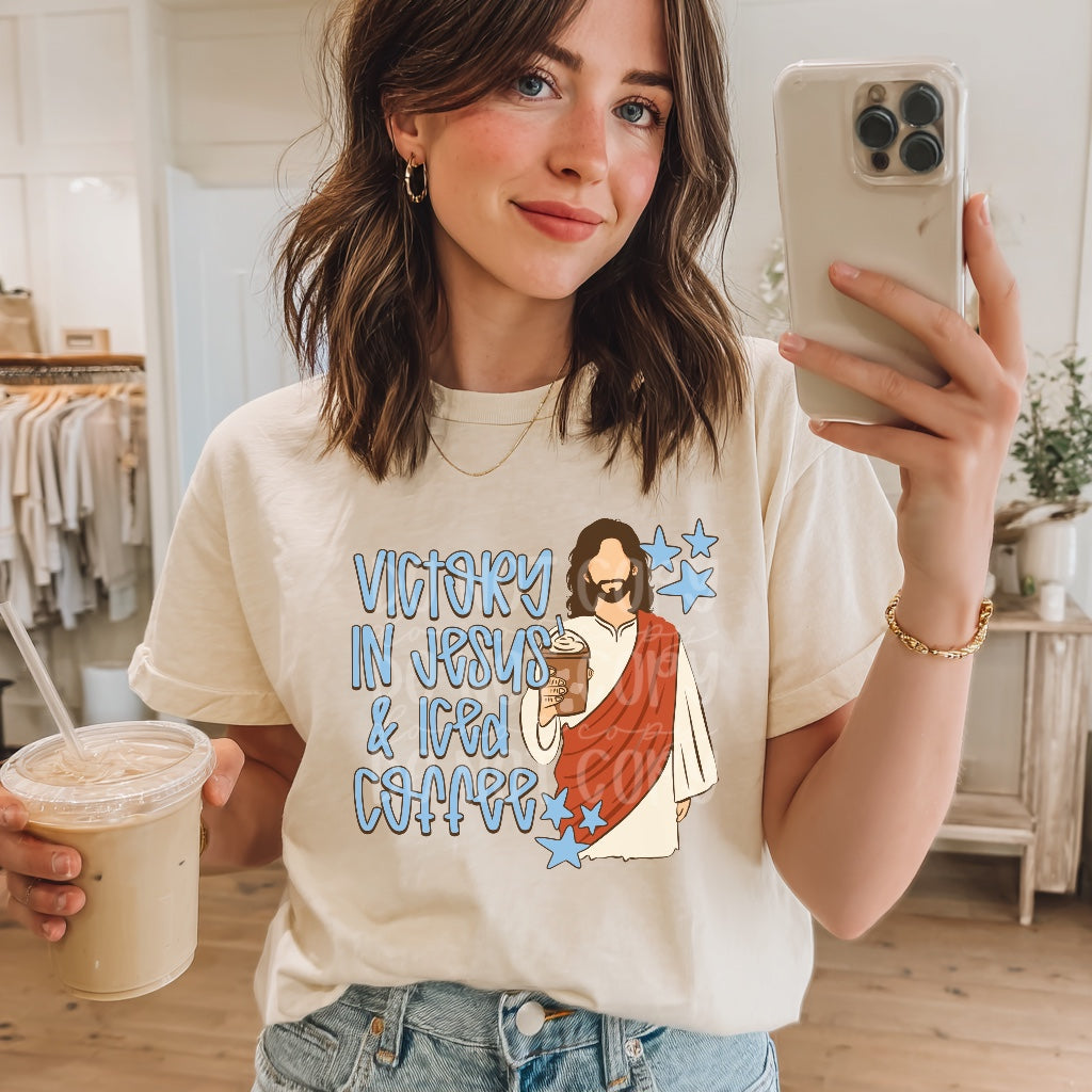 Victory in Jesus & iced coffee (PH) DTF Transfer
