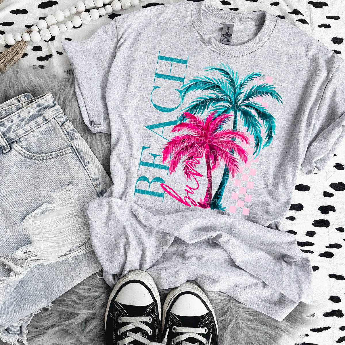 Beach Bum Teal and Pink (SCG) DTF transfer