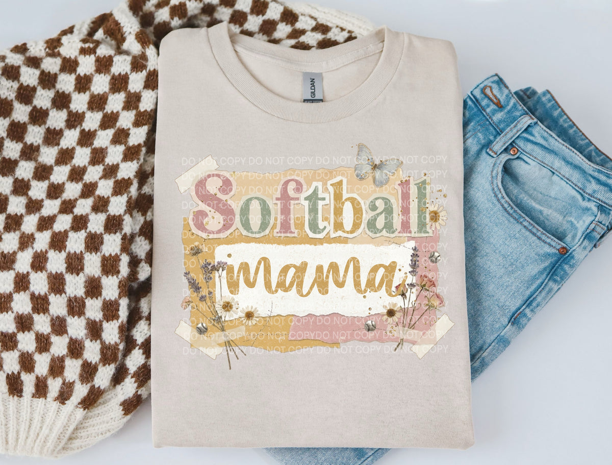 Softball mama floral (SCG) DTF Transfer