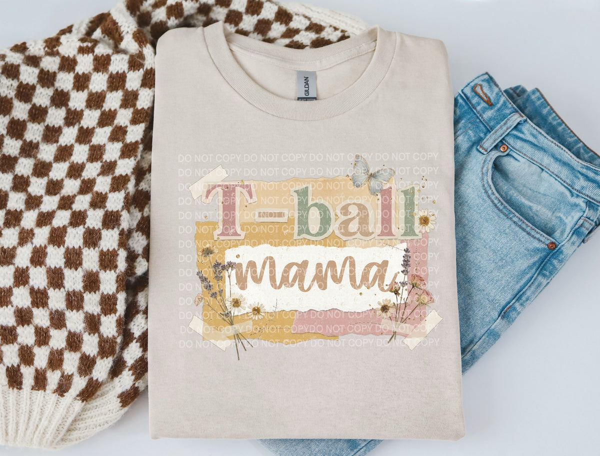 T-ball mama floral (SCG) DTF Transfer