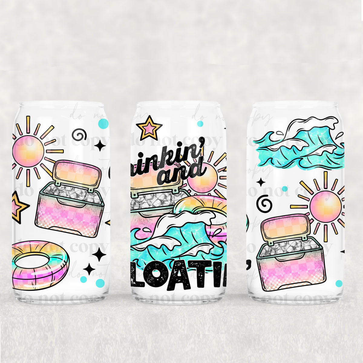 0235 drinkin and floatin (CSC) UV DTF WRAP