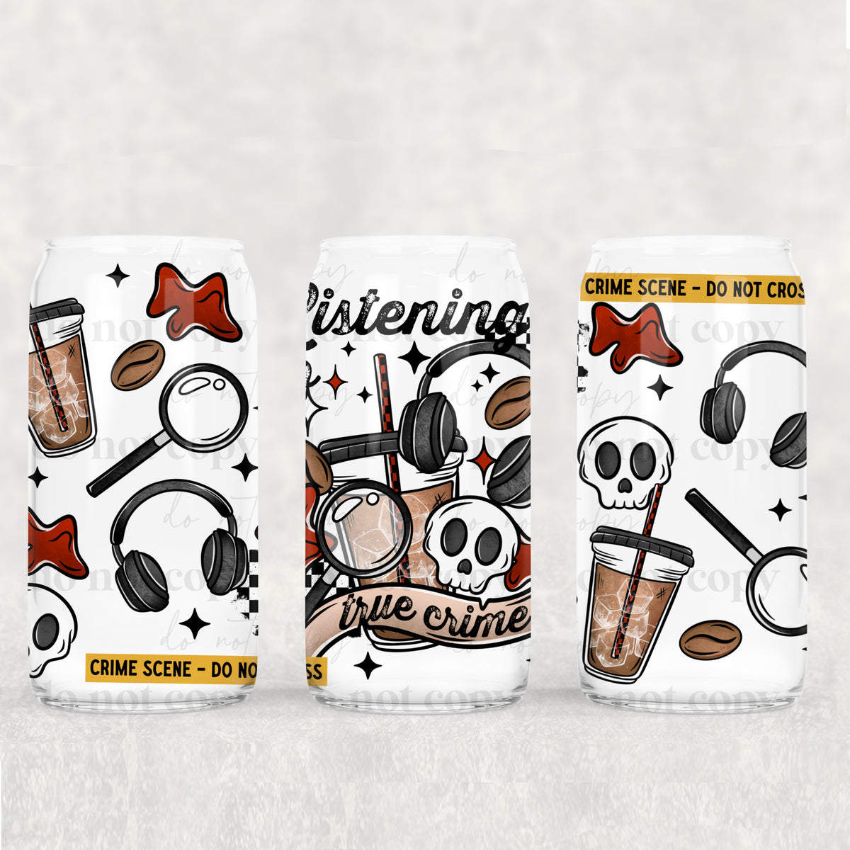 0238 listening to true crime (CSC) UV DTF WRAP