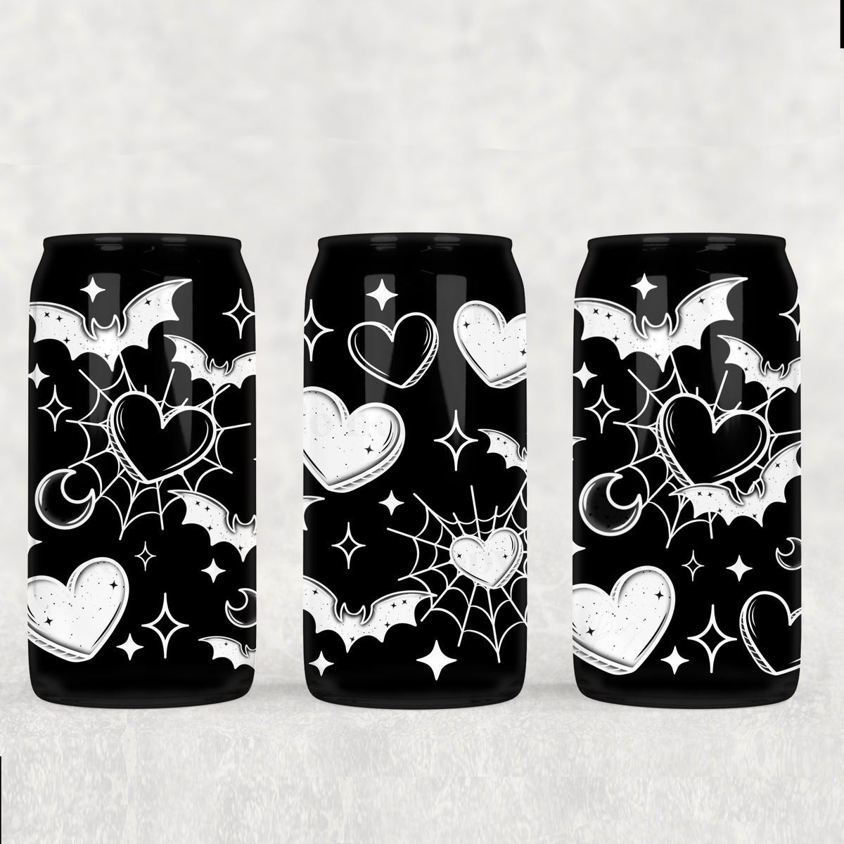 0246 hearts spider webs WHITE (CSC) UV DTF WRAP