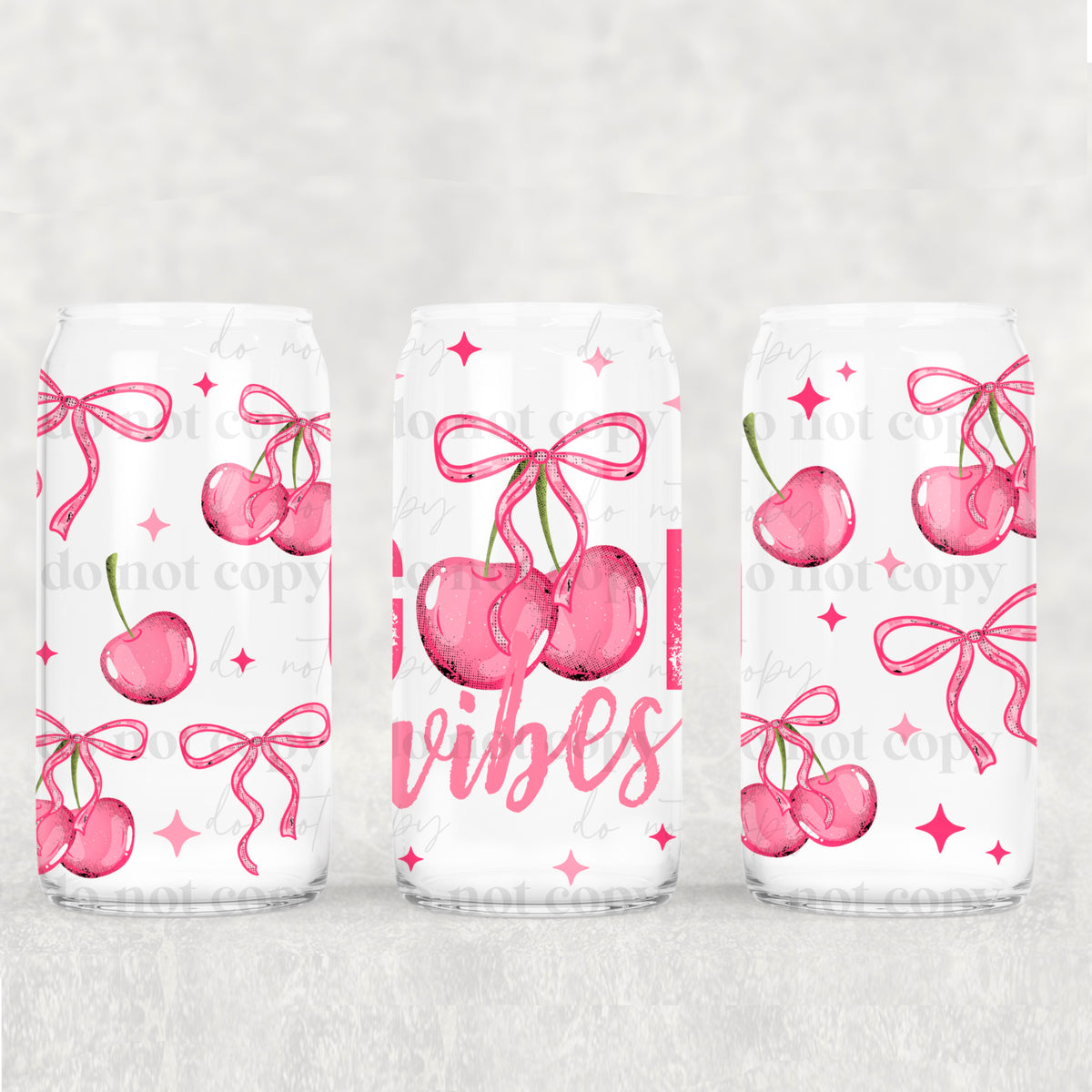 0248 good vibes pink cherries (CSC) UV DTF WRAP